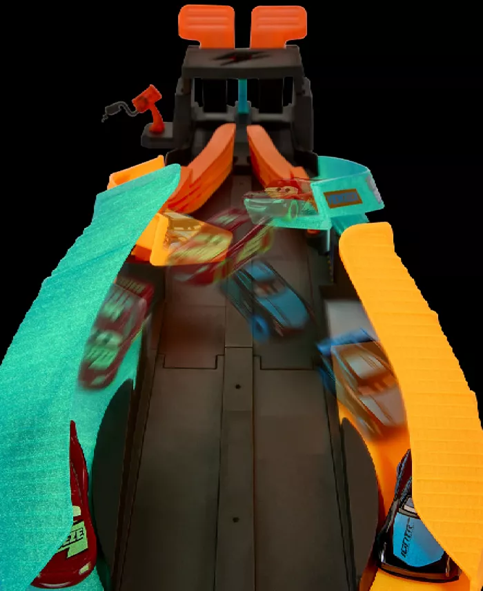 Alfani Cars Disney Pixar Glow Racers Launch Criss-Cross Playset With 2 Glow-in-the-Dark Vehicles All Toys