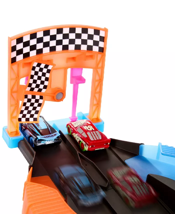 Alfani Cars Disney Pixar Glow Racers Launch Criss-Cross Playset With 2 Glow-in-the-Dark Vehicles All Toys