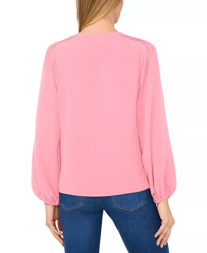 Alfani CeCe Women's Circular Trim Pin-Tuck Long Sleeve Blouse Women's Fashion Shoes & Accessories