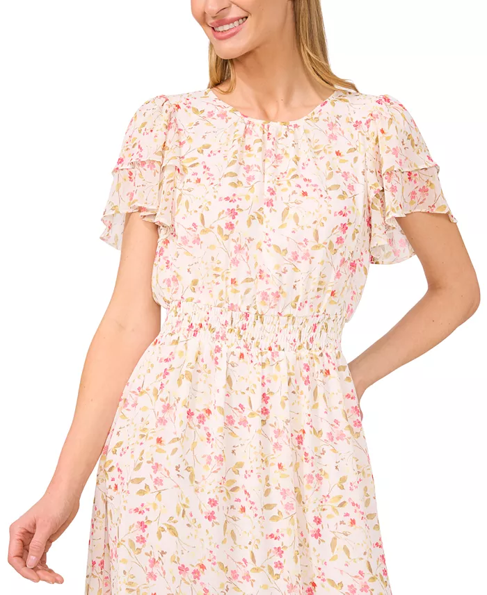 Alfani CeCe Women's Floral Flutter-Sleeve Maxi Dress Women's Fashion Shoes & Accessories