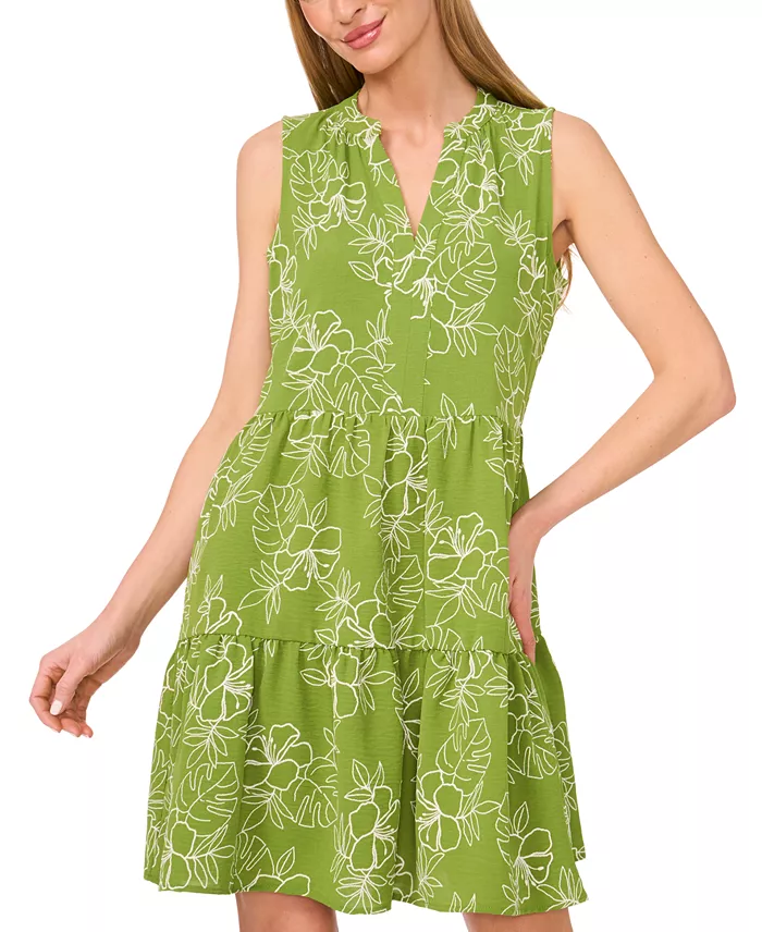 Alfani CeCe Women's Floral Sleeveless Baby Doll Dress Women's Fashion Shoes & Accessories