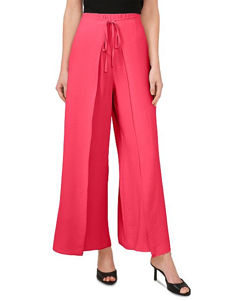 alfani CeCe Women's Overlap Tie Front Wide Leg Soft Pants Women's Fashion Shoes & Accessories