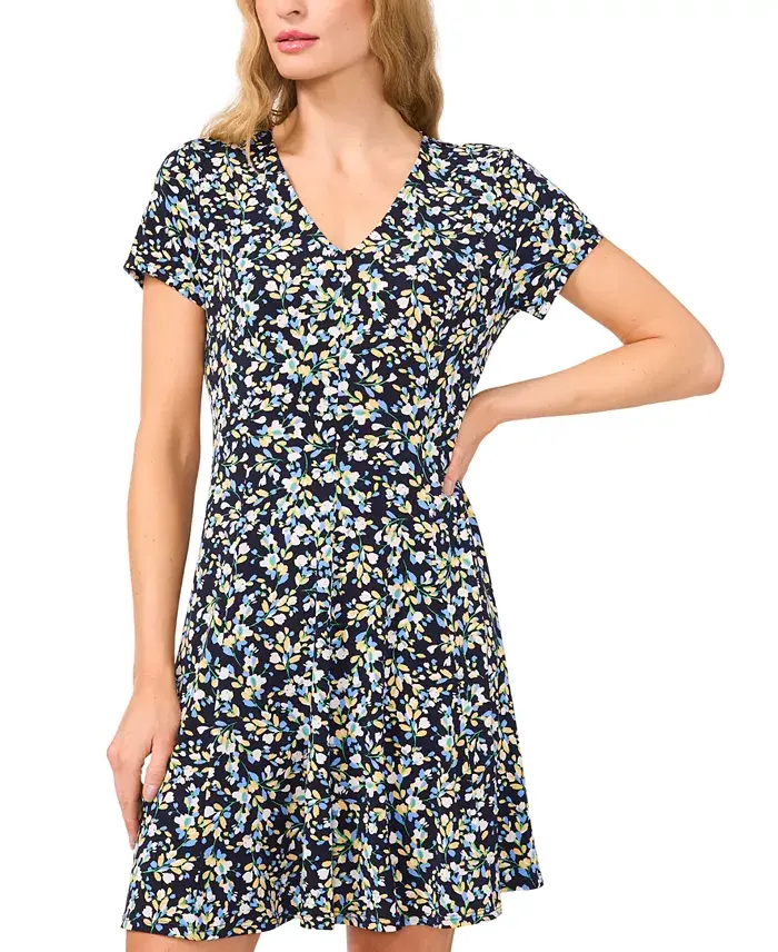 Alfani CeCe Women's Printed Knit Fit & Flare Dress Women's Fashion Shoes & Accessories