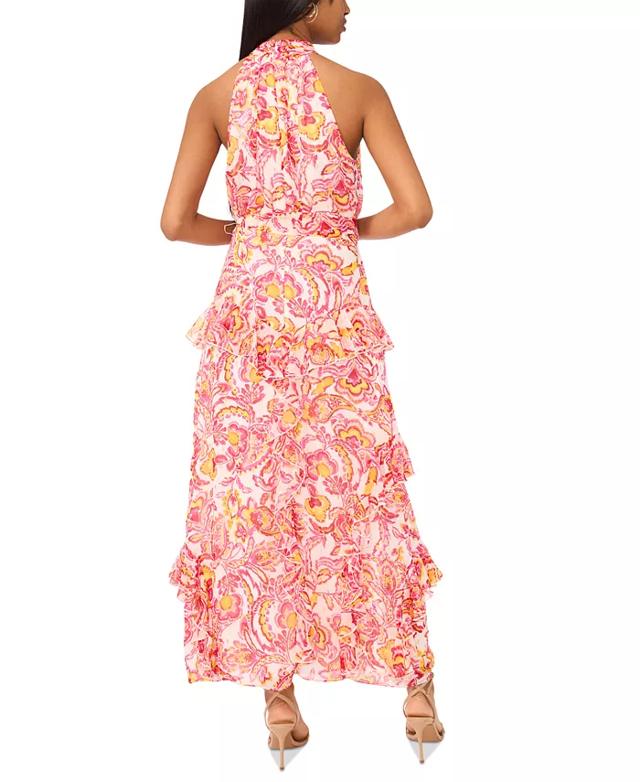 Alfani CeCe Women's Printed Sleeveless Tiered-Ruffle-Trim Dress Women's Fashion Shoes & Accessories