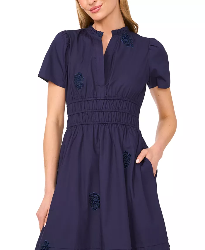 Alfani CeCe Women's Short-Sleeve V-Neck Midi Dress Women's Fashion Shoes & Accessories