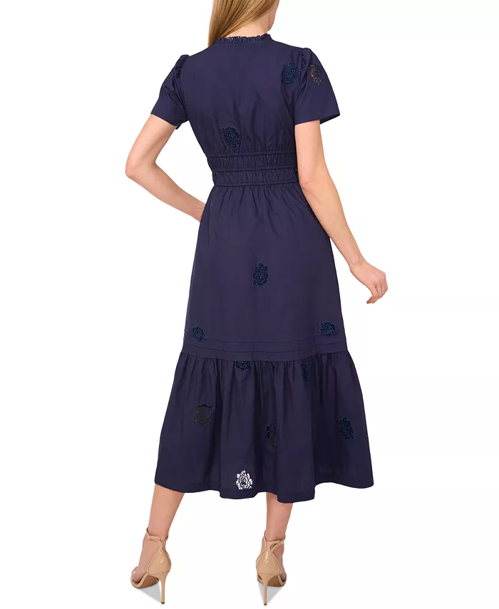 Alfani CeCe Women's Short-Sleeve V-Neck Midi Dress Women's Fashion Shoes & Accessories