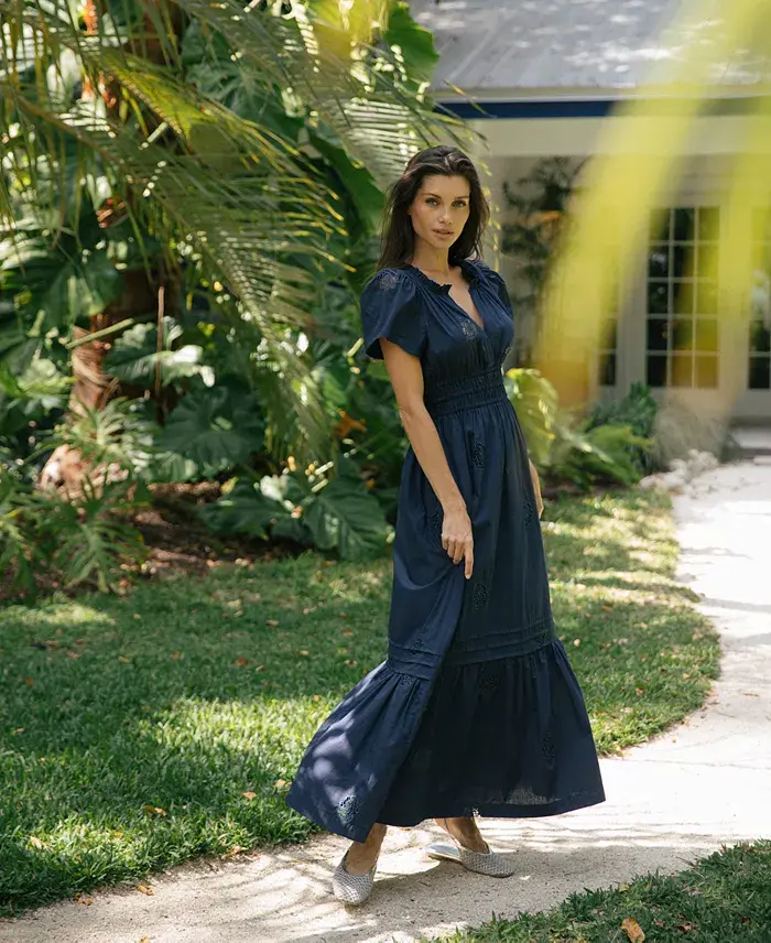 Alfani CeCe Women's Short-Sleeve V-Neck Midi Dress Women's Fashion Shoes & Accessories