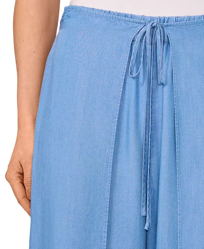 Alfani CeCe Women's Side-Overlap Self-Tie Wide-Leg Pants Women's Fashion Shoes & Accessories