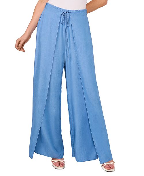 alfani CeCe Women's Side-Overlap Self-Tie Wide-Leg Pants Women's Fashion Shoes & Accessories