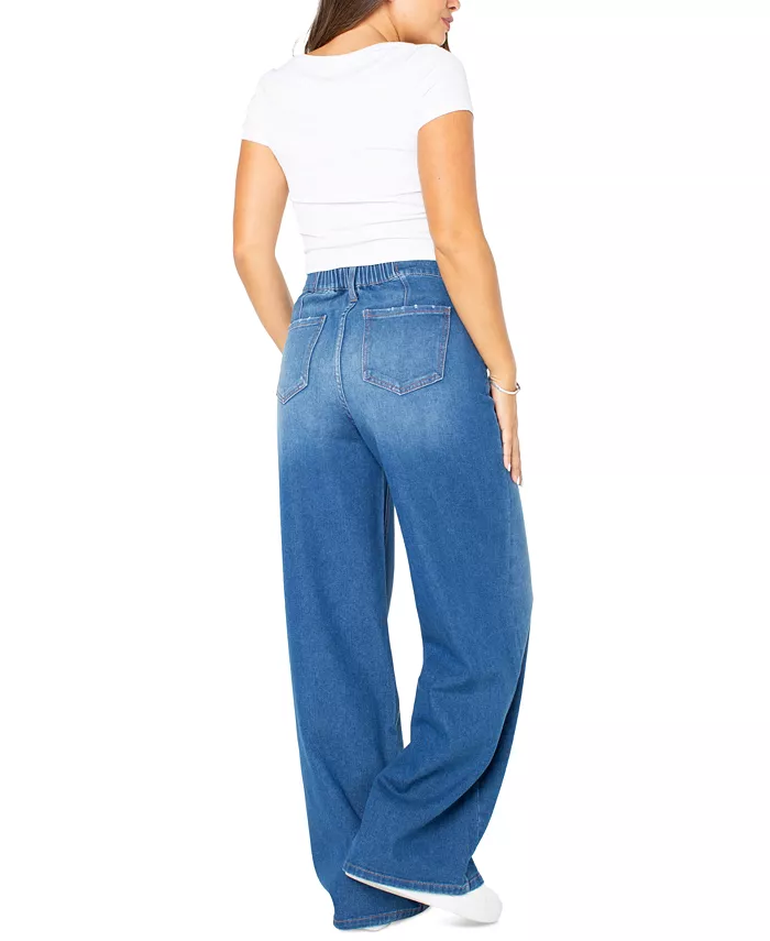 Alfani Celebrity Pink Juniors' Drawstring-Waist Wide-Leg Jeans Juniors'
