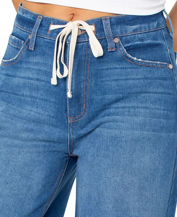 Alfani Celebrity Pink Juniors' Drawstring-Waist Wide-Leg Jeans Juniors'