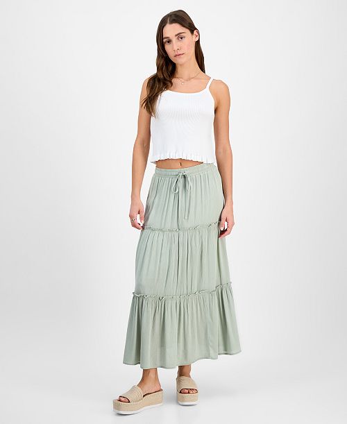alfani Celebrity Pink Juniors' Ruffle-Tiered Maxi Skirt Juniors'