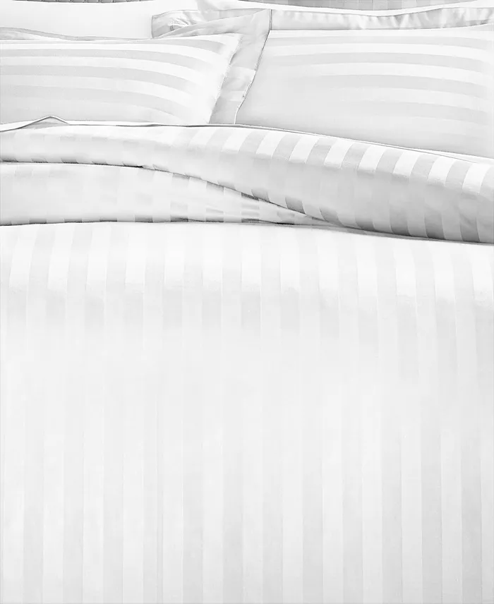 Alfani Charter Club 1.5" Stripe 550 Thread Count 100% Cotton 2-Pc. Duvet Cover Set Twin Exclusively At Macy’s Bed & Bath