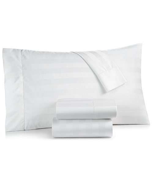 alfani Charter Club 1.5" Stripe 550 Thread Count 100% Cotton 4-Pc. Sheet Set Queen Exclusively at Macy’s Bed & Bath