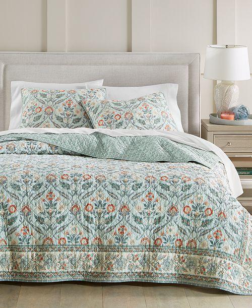 alfani Charter Club Jacobean Border 3-Pc. Quilt Set King Exclusively at Macy's Bed & Bath
