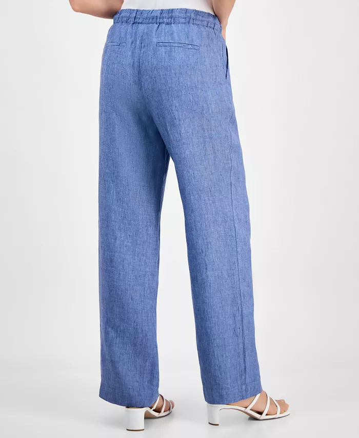 Alfani Charter Club Women's 100% Linen Drawstring Pants Created For Macy's Women's Fashion Shoes & Accessories