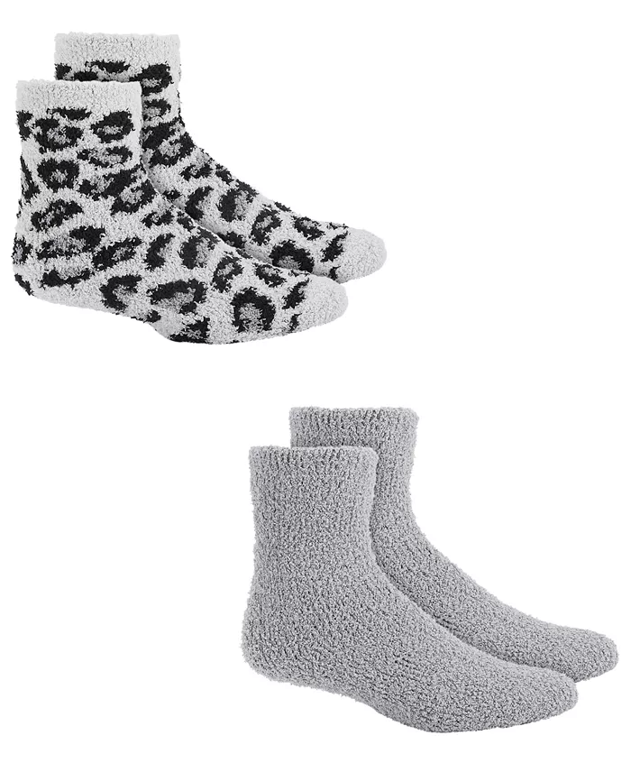 Alfani Charter Club Women's 2-Pk. Fuzzy Butter Socks Created For Macy's Women's Fashion Shoes & Accessories