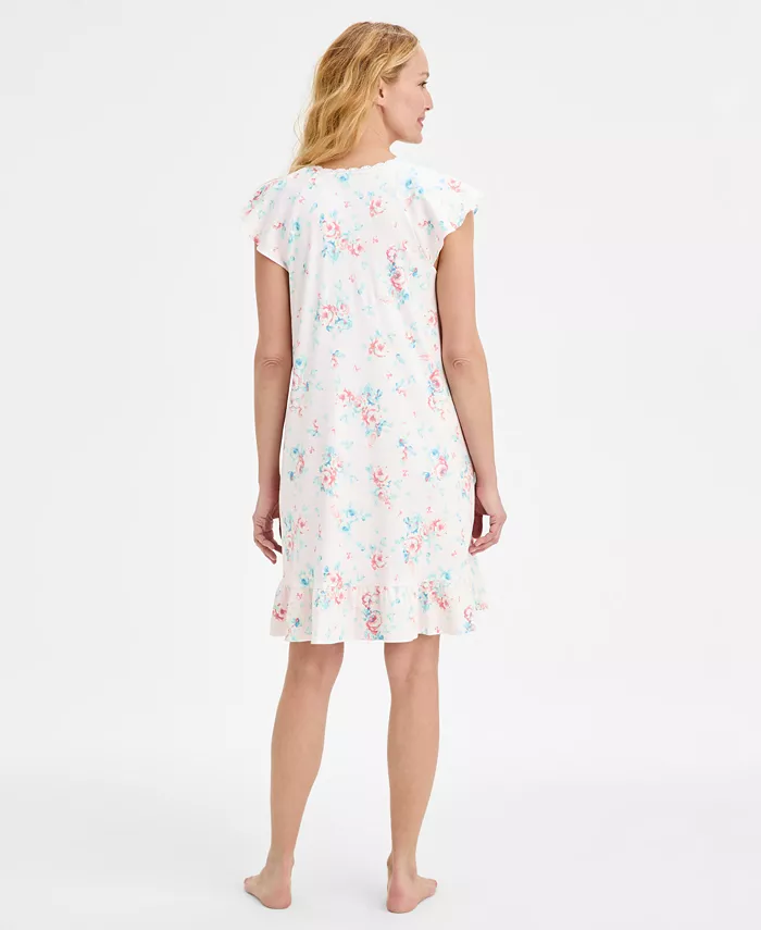 Alfani Charter Club Women's Cotton Flutter-Sleeve Chemise Exclusively At Macy's Women's Fashion Shoes & Accessories