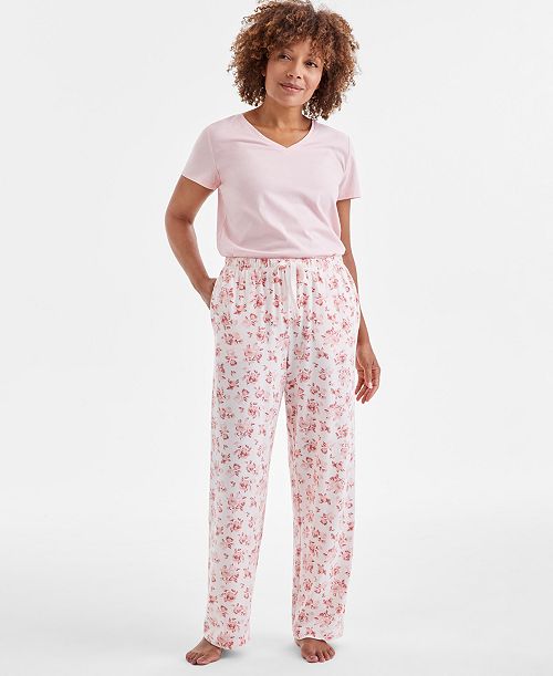 alfani Charter Club Women's Sleep Tee & Drawstring Pajama Pants Created for Macy's Women's Fashion Shoes & Accessories