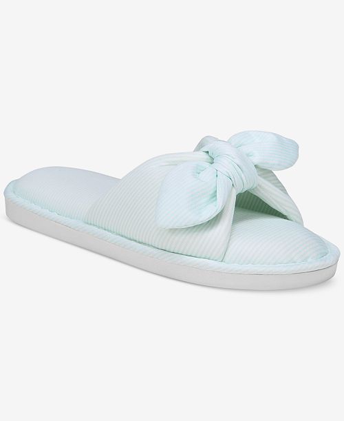 alfani Charter Club Women's Striped Bow Slide Slippers Exclusively at Macy's Women's Fashion Shoes & Accessories
