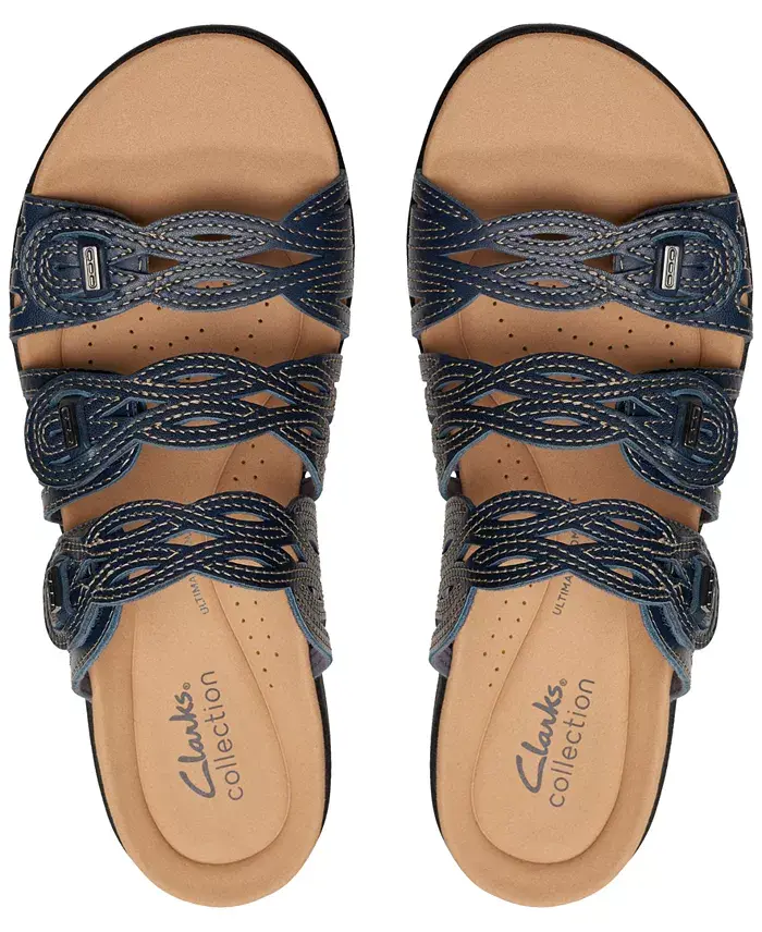 Alfani Clarks Laurieann Ruby Scalloped Twist Strap Slide Sandals Women's Fashion Shoes & Accessories