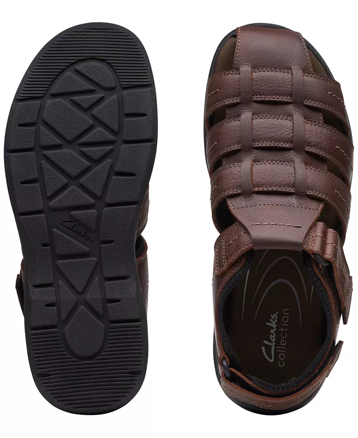 Alfani Clarks Men's Walkford Fish Tumbled Leather Sandals Men's Shoes