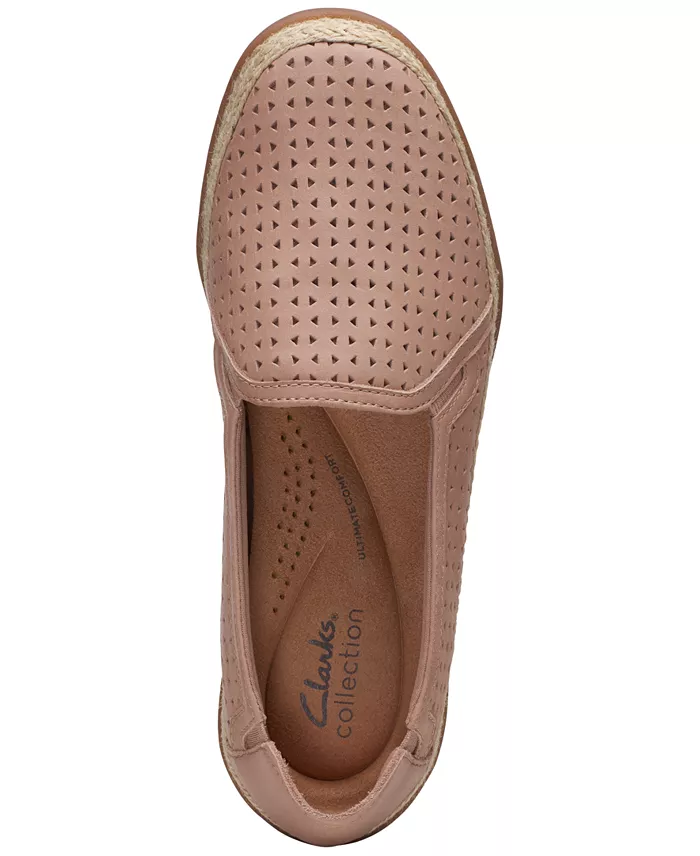 Alfani Clarks Slip-On Espadrille Leather Flats Women's Fashion Shoes & Accessories