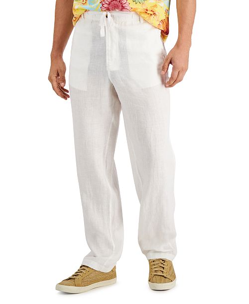 alfani Club Room Men's 100% Linen Pants Created for Macy's Men's Fashion & Accessories