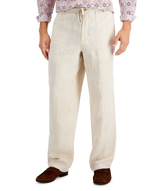 alfani Club Room Men's 100% Linen Pants Created for Macy's Men's Fashion & Accessories