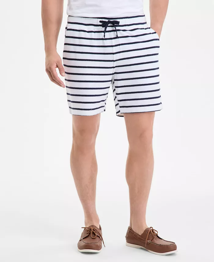 Alfani Club Room Men's Bengal Striped Terry Cloth Shorts Exclusively At Macy's Men's Fashion & Accessories