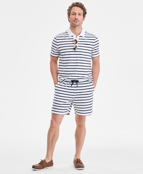 alfani Club Room Men's Bengal Striped Terry Cloth Shorts Exclusively at Macy's Men's Fashion & Accessories
