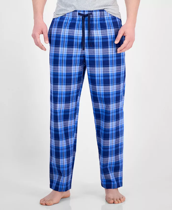Alfani Club Room Men's Berry Plaid Pajama Set Exclusively At Macy's Men's Fashion & Accessories