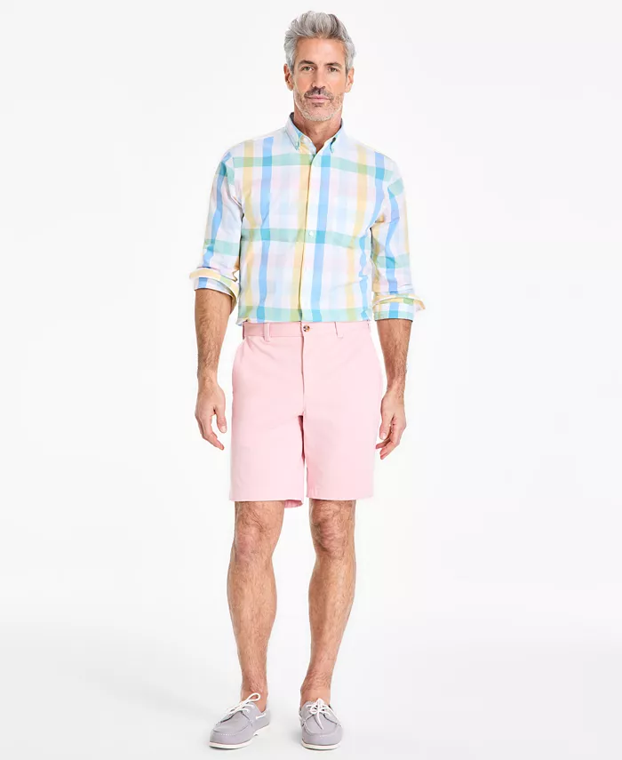 Alfani Club Room Men's Brook Regular-Fit Stretch Plaid Button-Down Poplin Shirt Exclusively At Macy's Men's Fashion & Accessories