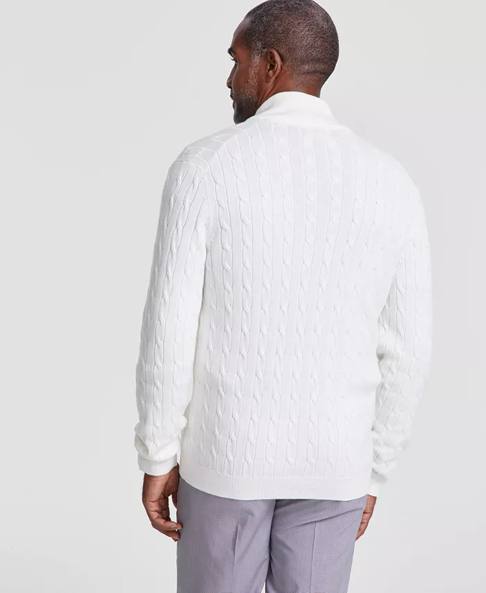 Alfani Club Room Men's Cable-Knit Full-Zip Sweater Created For Macy's Men's Fashion & Accessories