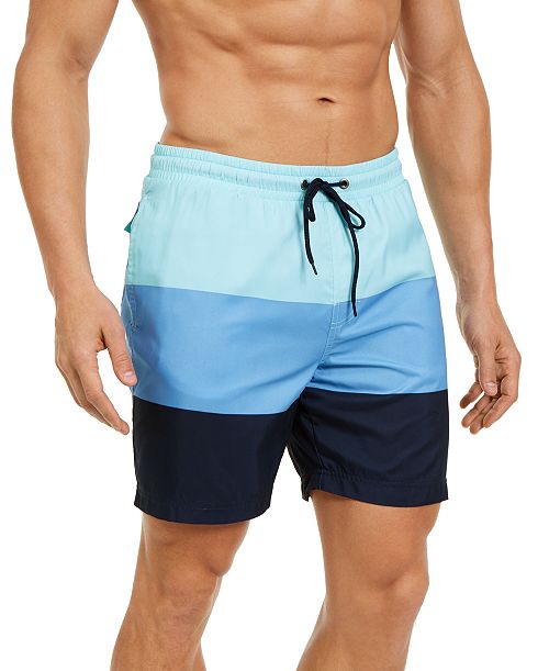 alfani Club Room Men's Colorblocked 7" Swim Trunks Created for Macy's Men's Fashion & Accessories