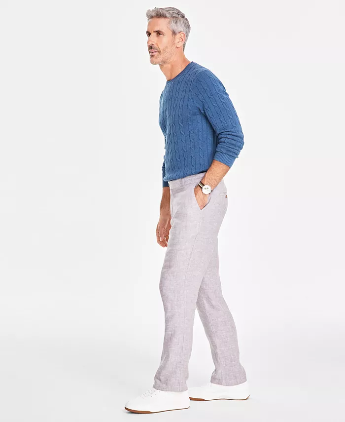 Alfani Club Room Men's Linen Cross-Dye Pants Created For Macy's Men's Fashion & Accessories