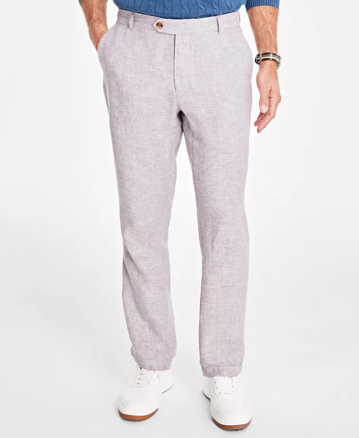 Alfani Club Room Men's Linen Cross-Dye Pants Created For Macy's Men's Fashion & Accessories