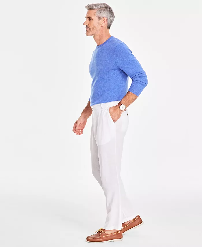 Alfani Club Room Men's Linen Solid Pants Created For Macy's Men's Fashion & Accessories