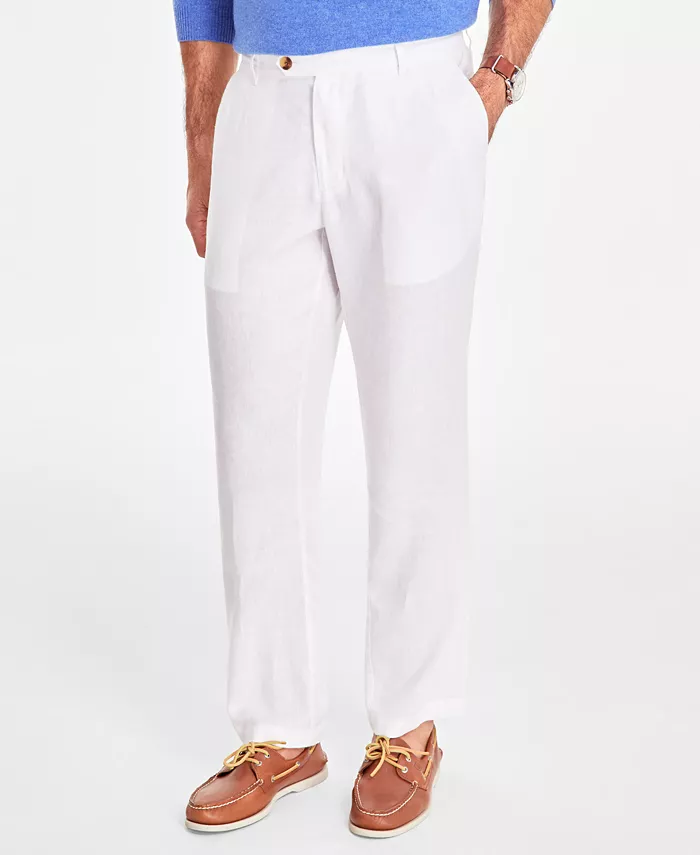 Alfani Club Room Men's Linen Solid Pants Created For Macy's Men's Fashion & Accessories