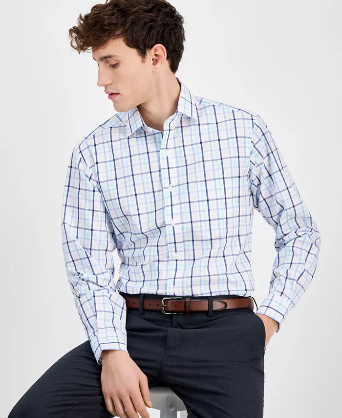 Alfani Club Room Men's Plaid Dress Shirt Exclusively At Macy's Men's Fashion & Accessories