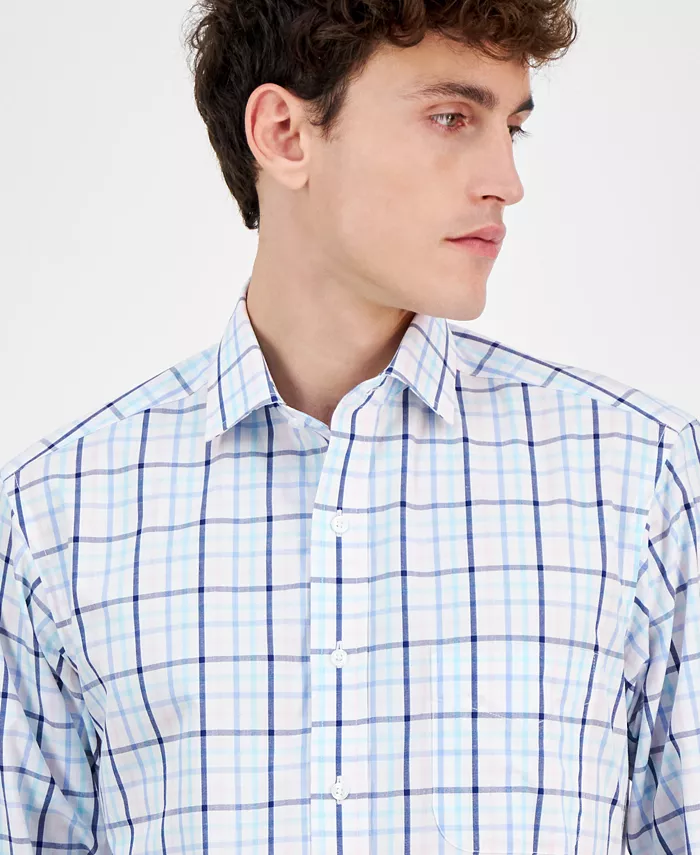 Alfani Club Room Men's Plaid Dress Shirt Exclusively At Macy's Men's Fashion & Accessories