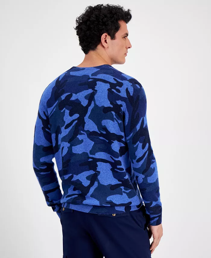 Alfani Club Room Men's Printed Camo Cashmere Sweater Created For Macy's Men's Fashion & Accessories