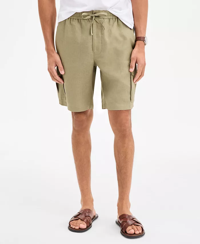 Alfani Club Room Men's Regular-Fit Linen Cargo Shorts Created For Macy's Men's Fashion & Accessories
