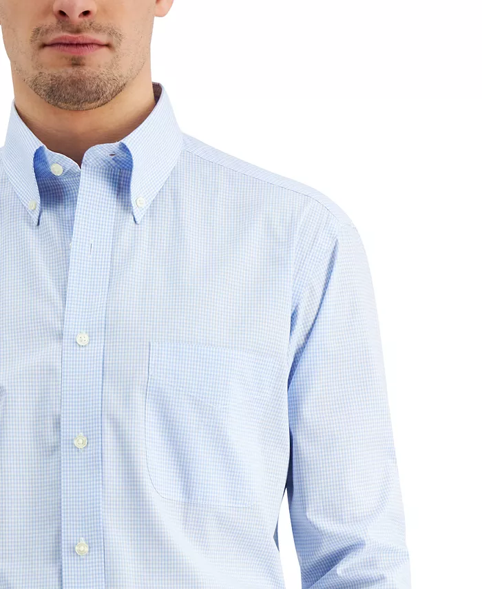 Alfani Club Room Men's Regular Fit Mini Gingham Dress Shirt Created For Macy's Men's Fashion & Accessories