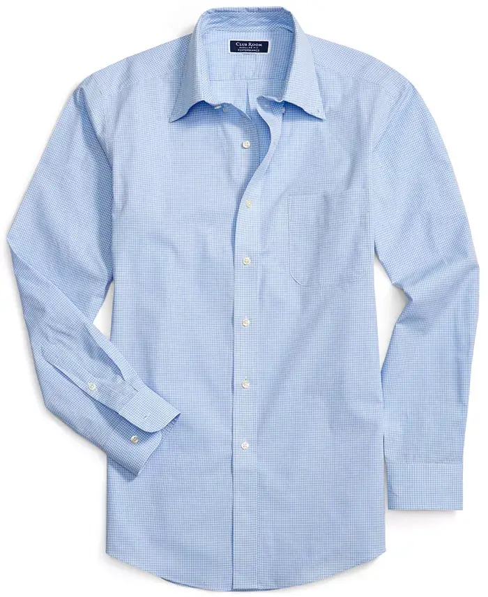 Alfani Club Room Men's Regular Fit Mini Gingham Dress Shirt Created For Macy's Men's Fashion & Accessories