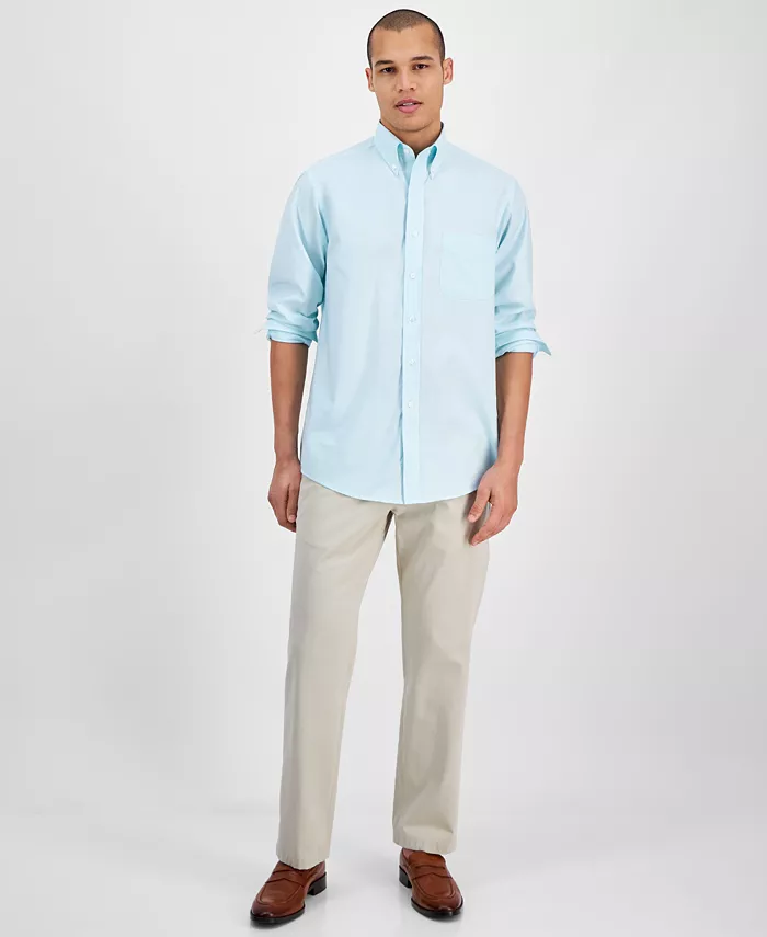 Alfani Club Room Men's Regular Fit Pinpoint Dress Shirt Created For Macy's Men's Fashion & Accessories
