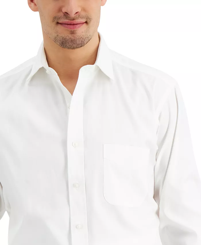 Alfani Club Room Men's Regular Fit Pinpoint Dress Shirt Created For Macy's Men's Fashion & Accessories