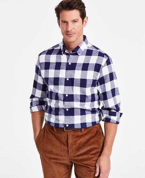alfani Club Room Men's Regular-Fit Plaid Flannel Shirt Created for Macy's Men's Fashion & Accessories