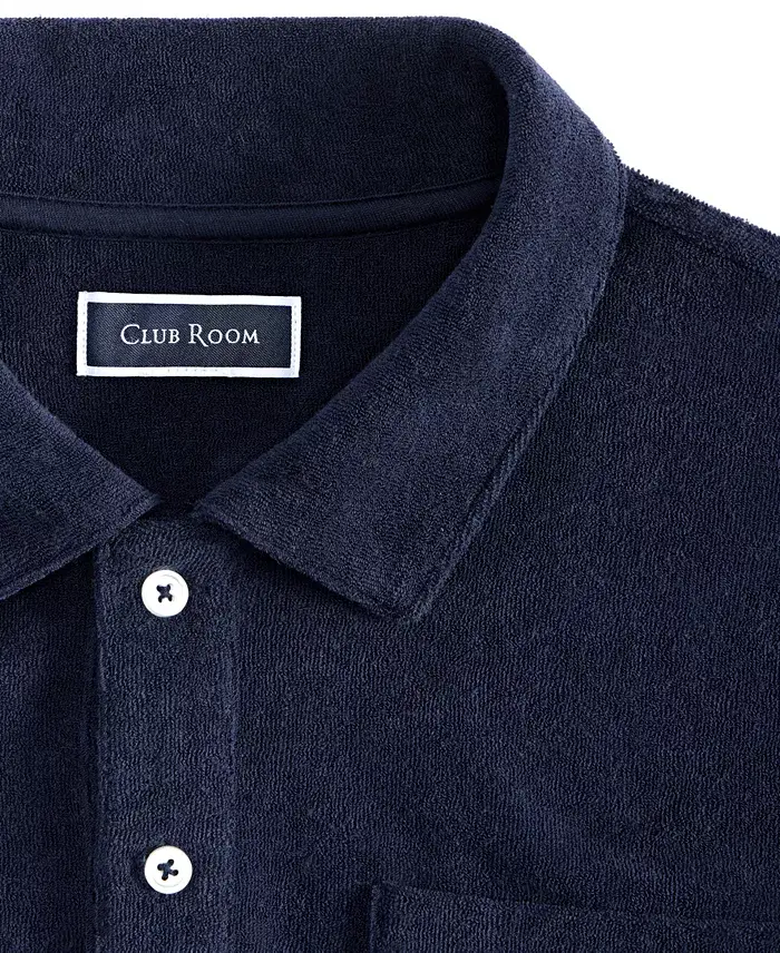 Alfani Club Room Men's Solid Terry Cloth Short-Sleeve Polo Shirt Exclusively At Macy's Men's Fashion & Accessories