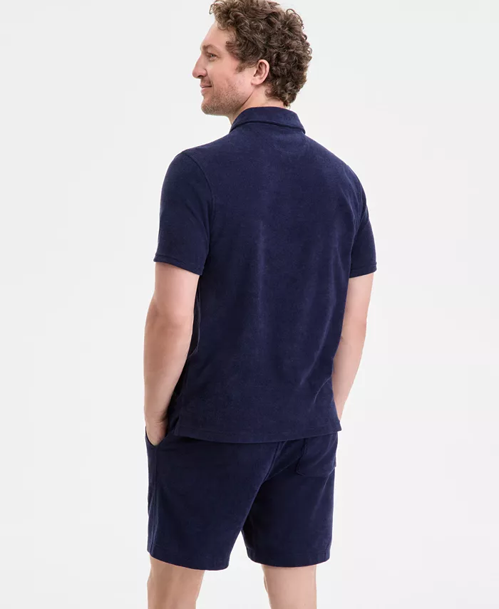 Alfani Club Room Men's Solid Terry Cloth Short-Sleeve Polo Shirt Exclusively At Macy's Men's Fashion & Accessories